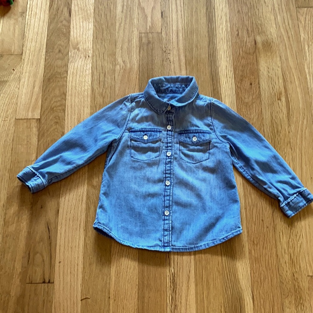 Baby Gap 2T SOFT chambray woven shirt EUC